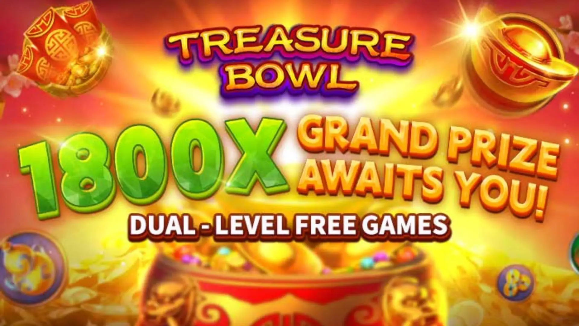 Multiplicadores Treasure Bowl ceupg - 7777x Máximo com Tigela Dourada